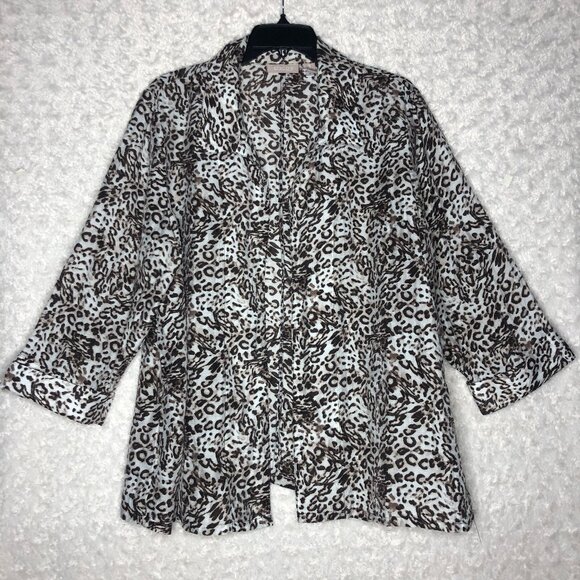 Chico's Cheeta Print Women's Blouse Size 3 - Picture 1 of 3